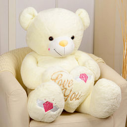 Мягкая игрушка Медведь с сердцем, 115 см, цвет белый - Simaland фото 2