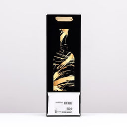 Пакет под бутылку Golden thread, чёрный 12 x 36 x 9 см - Simaland фото 2