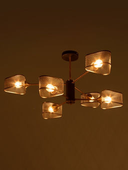 Люстра N5254/6, 6×40 Вт, E27, цвет чёрный, медный