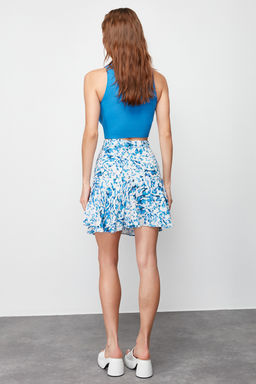 TRENDYOLMILLA Cok Renkli Cicek Desenli Viskon Dokuma Etek Gorunumlu Sort TWOSS24SR00010  фото 16