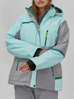 Горнолыжная куртка женская зимняя голубого цвета 7092Gl - Chunmai фото 5