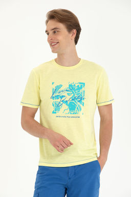 Мужская светло-желтая футболка с круглым вырезом - U.s. polo assn фото 15
