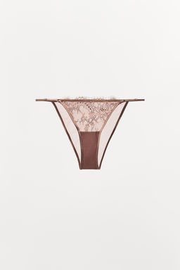 FLORAL EMBROIDERED LACE BRIEFS - Zara фото 4