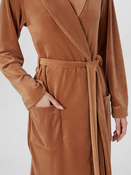 Халат женский коричневый велюровый - Mark formelle фото 4