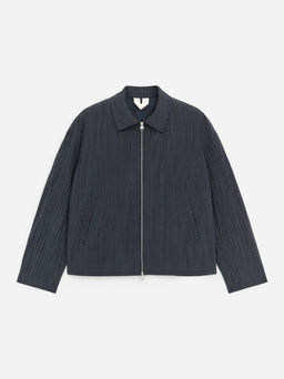 Chaqueta con cremallera en mezcla de algod?n