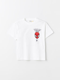 Bisiklet Yaka Spiderman Bask?l? K?sa Kollu Erkek ?ocuk Ti??rt