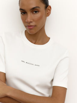 Футболка с принтом ешь, mollis, люби  фото 4