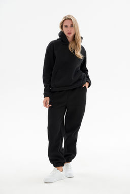 Костюм женский из футера 3х нит.начес Вектор черный - Амадэль фото 2