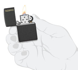 Зажигалка ZIPPO Логотип с черным покрытием с кракелюром | Logo Black Crackle 236ZL  фото 5