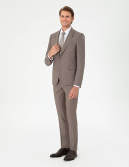 A__k Kahverengi Ex. Slim Fit Tak_m Elbise