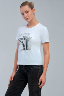 Арт. 3748 Футболка женская 42-50 Цвет:белый - Калинка фото 7
