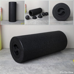 Набор массажный для МФР 5в1 / Ролик 37Х15/ мяч 8см /двойной мяч 16Х8 / массажный конус 9.8Х8 / массажная полусфера 9.8Х4.5 / Black /уп 12