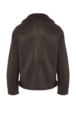 Siyah Regular Fit Suni Deri %100 PU Ici Polarl? Kal?n K?sl?k Erkek Mont TMNAW26MO00005 - Trendyolmilla фото 14