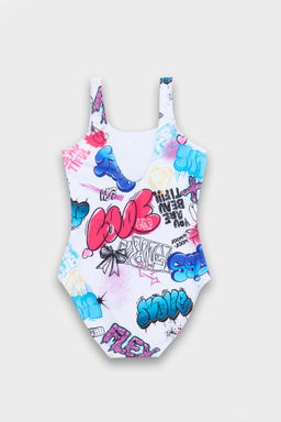 Купальник для девочек разноцветный с принтом граффити - Mark formelle фото 6