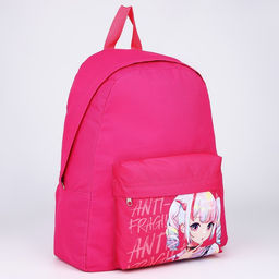 Рюкзак текстильный Аниме, с карманом, цвет розовый - Nazamok фото 3