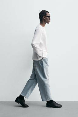 JEANS TAPERED WIDE FIT / Azul claro - Zara фото 6