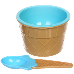 Цена за 3 шт. Креманка для мороженого "ICE CREAM" с ложкой