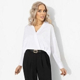 Рубашка хлопковая, На моих условиях (белая) - Charutti фото 10