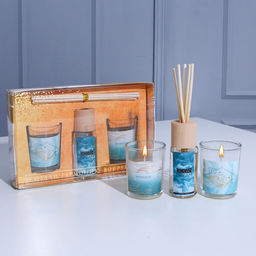 Набор свечей с диффузором для дома OCEAN DREAM, аромат океан, 20 х 12,5 х 5 см