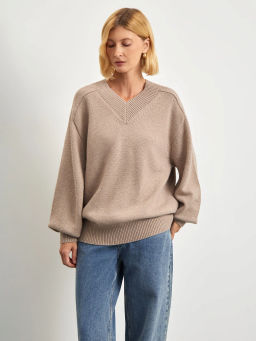 Джемпер с v-образным вырезом B2877/kaffi - Emka фото 9