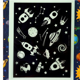 Набор для рисования светом «Космос», ручка с фонариком и невидимыми чернилами