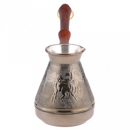 Турка медная 400мл "Степь", д9см, h10,9см, s0,8мм, деревянная ручка, "Символ 2026 года" (Россия)