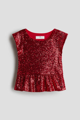 Top de lentejuelas con peplum - H&m фото 2