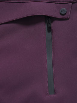 Ветровка женская софтшелл виндстоппер с капюшоном спортивная темно-фиолетового цвета 9616_1TF
