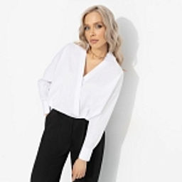 Рубашка хлопковая, На моих условиях (белая) - Charutti фото 16