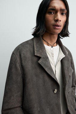 LIMITED EDITION SUEDE LEATHER BLAZER - Zara фото 16