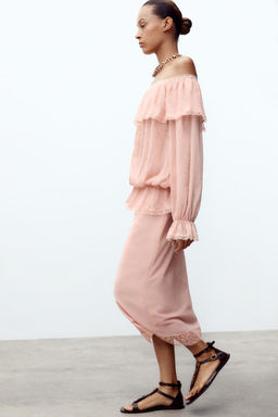 LACE MIDI SKIRT - Zara фото 3