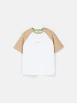 Футболка Колор блок Тофу/Песок 7+