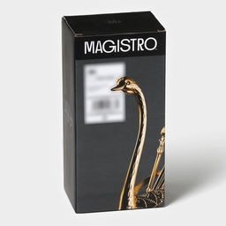 Набор ложек Magistro «Золотой лебедь», 7.5×5×15.3 см, 7 предметов, на подставке, металл, цвет золотой
