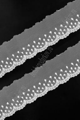 Кружево на сетке 6,5 см*5 ярд (SF-7850) белый №3