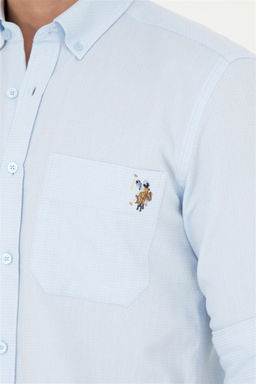 Мужская голубая рубашка с длинным рукавом - U.s. polo assn фото 7