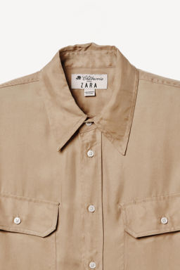 CAMISA FLUIDA CUPRO - VISCOSA WILLY CHAVARRIA X ZARA / Beige  фото 3