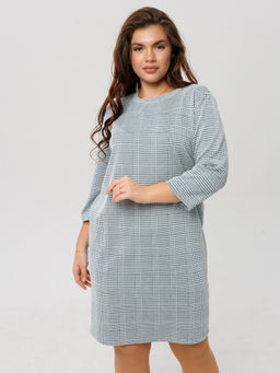 Платье женское П-176 (жаккард принт) Тёмно-серая ёлочка