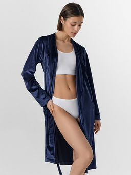 Халат женский синий велюровый - Mark formelle фото 6