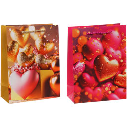 Пакет подарочный "Море сердец" 18*24*8.5 см