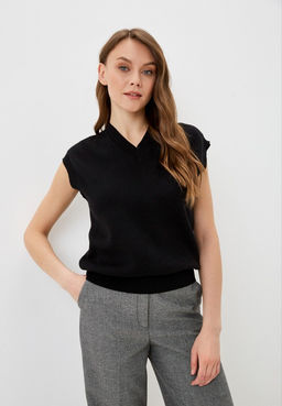 Черный жилет с V-вырезом