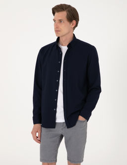 Lacivert Slim Fit Uzun Kollu G_mlek - Pierre cardin фото 3