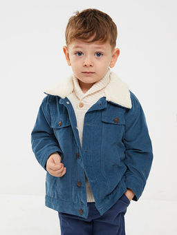 Polo Yaka Uzun Kollu Basic Erkek Bebek Kadife Ceket - Waikiki фото 2