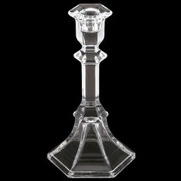 Подсвечник стеклянный "Авелин" h19,5см, чаша 4,5х5см, h2,5см, основание 9,5х10,5см, в коробке (Китай)