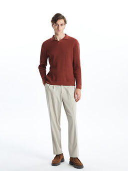 Polo Yaka Uzun Kollu Erkek Triko Kazak