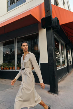 MIDI DRESS WITH BELT - Zara фото 3