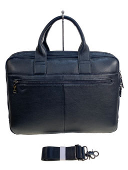 Сумка-портфель мужская из натуральной кожи, цвет чёрный - Greta фото 2
