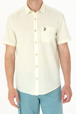U. S. Polo Assn / Мужская светло-желтая рубашка с коротким рукавом - U.s. polo assn фото 20