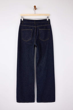 Koyu Mavi Cep Detayl? Yuksek Bel Wide Leg Jeans TWOSS26JE00028