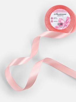 Лента атласная, 20 мм × 23±1 м, розовая