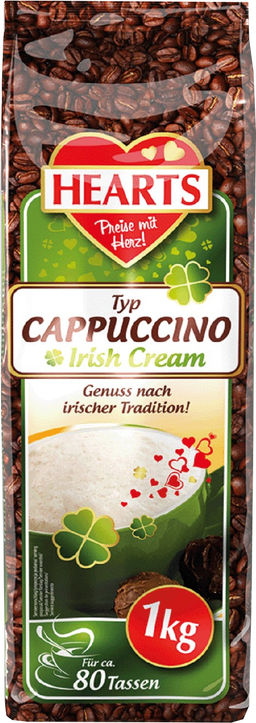 Cappuccino HEARTS. Irish Cream 1 кг. мягкая упаковка
